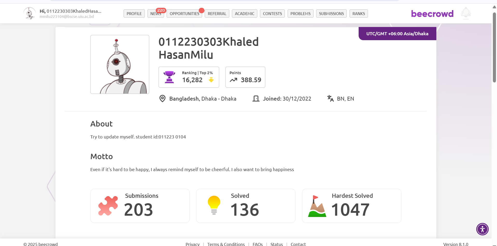 BeeCrowd Profile