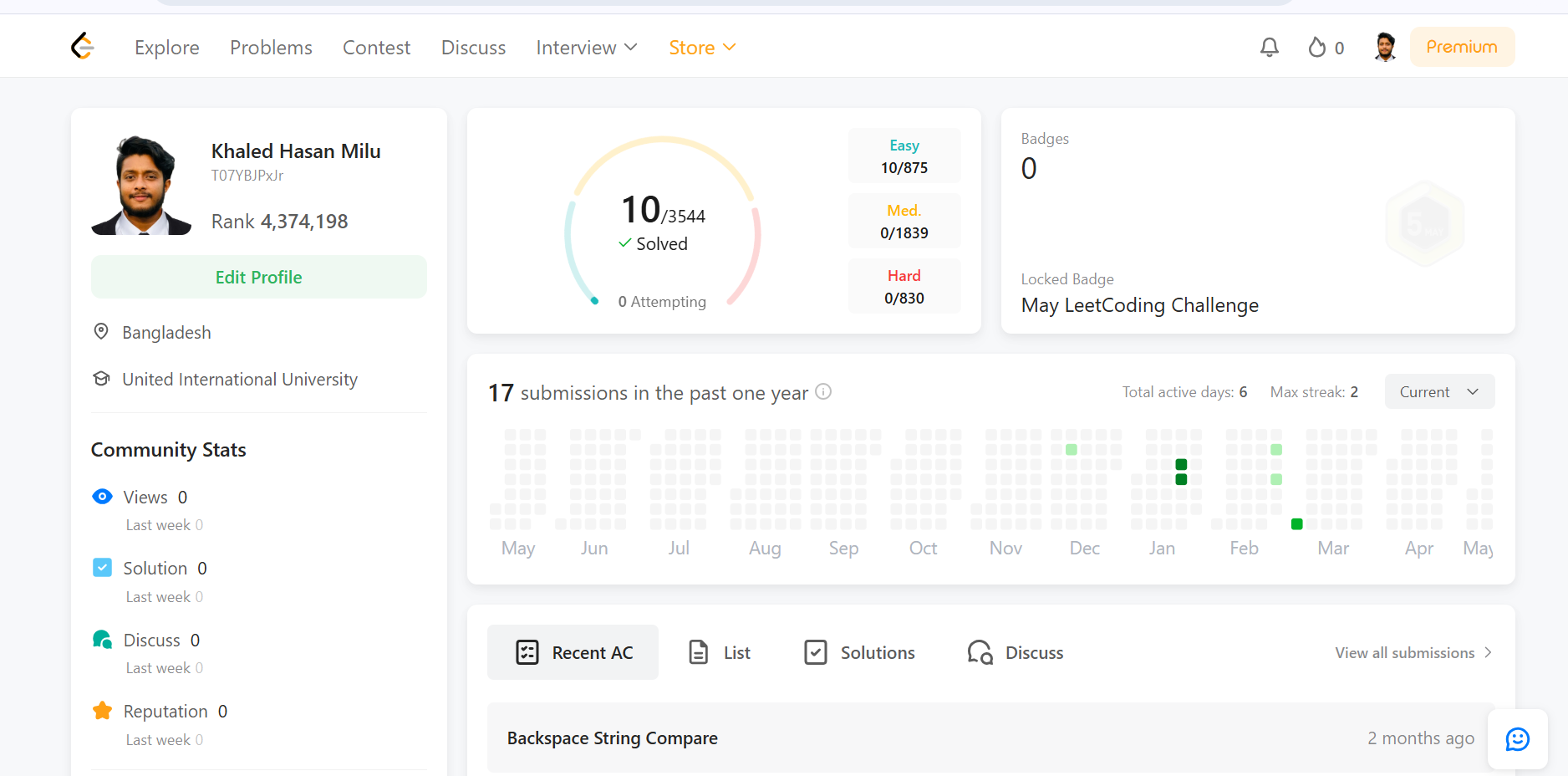 LeetCode Profile